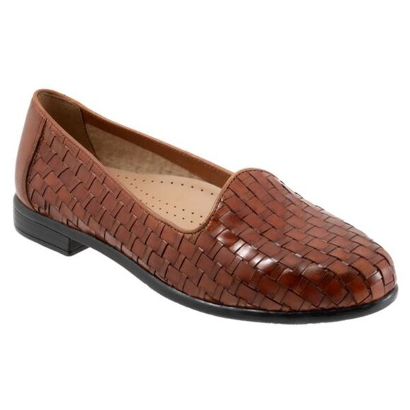 Trotters Shoes - Trotters Women's Classic "Liz" Brown Woven Slip-on Leather Loafer (Size US 8)